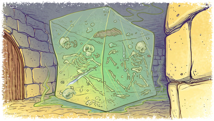 Jelly Cube: Hard to scout, designed to trap pesky rogues.