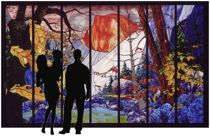 "Tissiack", or Half Dome, completed Fall Mural, 8' x 14'