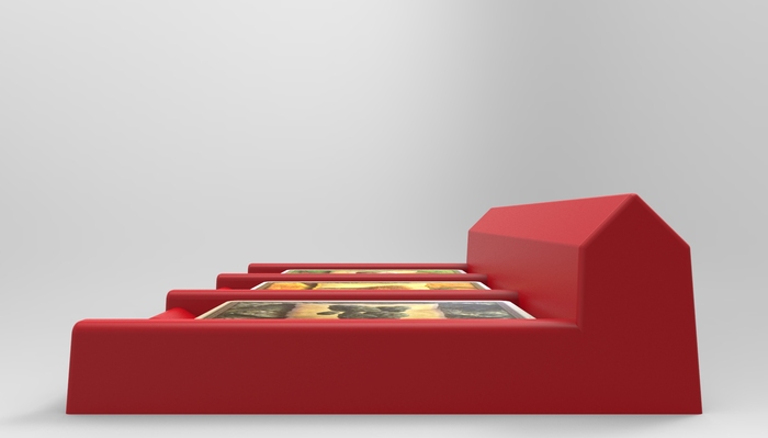 Design integrates silhouette of the City of Catan