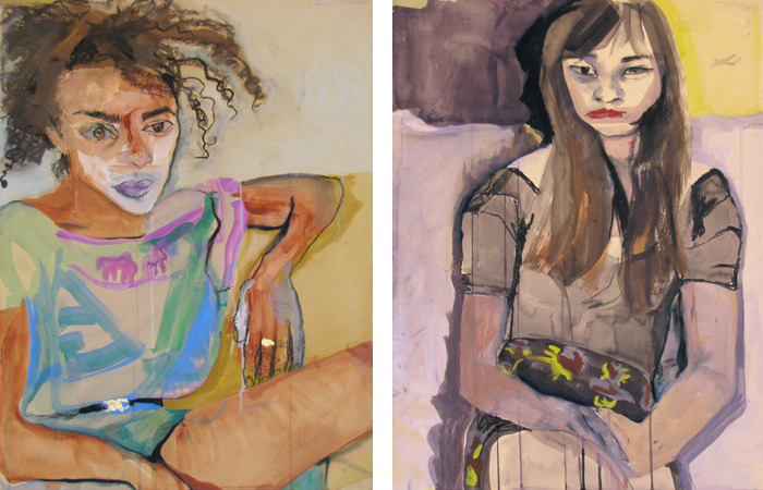 Two recent portraits by Zina Al-Shukri.
