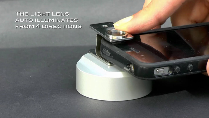 3D surface scanning. Light Lens is placed over the object