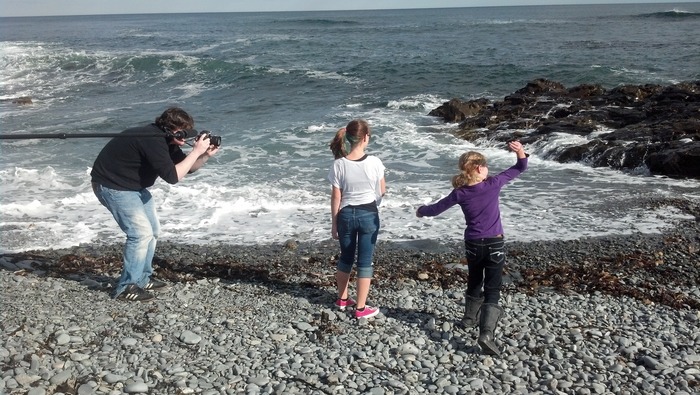 The Dumanski children enjoying a day on the beach