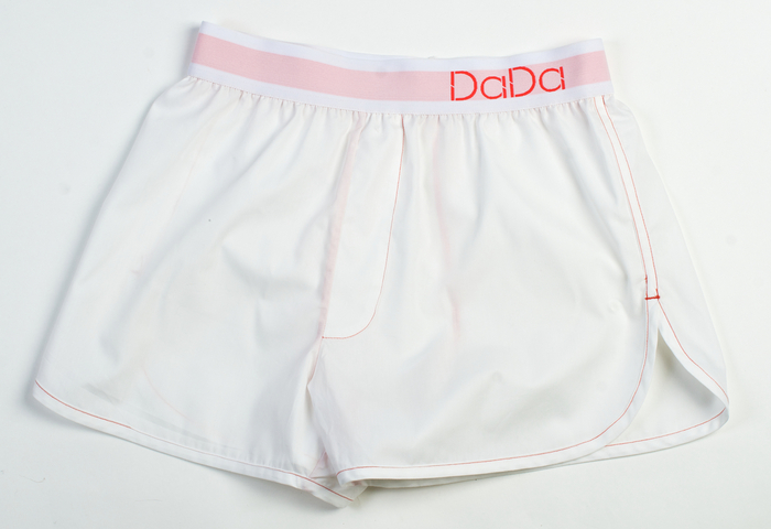 White retro with red waistband