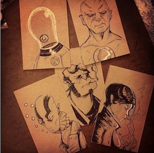 JUSTIN CASTANEDA - Original Cardboard sketch card set $25.