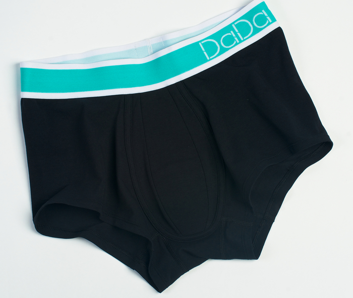 Black shorty with cyan waistband