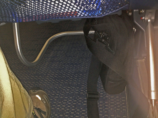 This one shows the prototype Recon One placed below the front seat. As you can see it fits nicely to one side and does not take too much space.