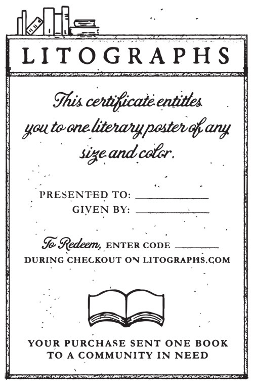 Gift certificate for $40 reward tier. Each tier has a unique gift certificate that indicates which reward you've chosen.