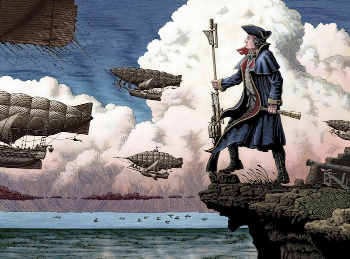 George Washington with Airships by Patrick Arrasmith