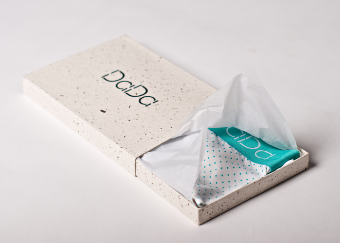 Recycled 'tea' paper packaging as it will arrive.