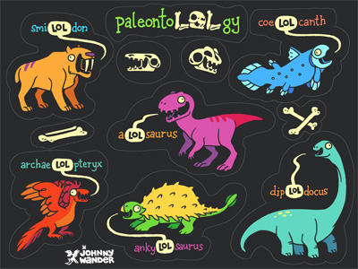 PaleontoLOLgy sticker sheet