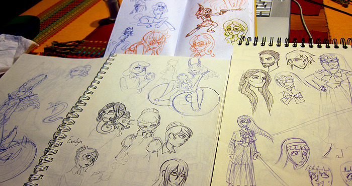 Sample concept art pages