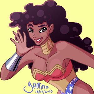 Sample waist-up color character illustration
