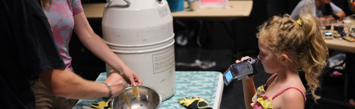 Leah filming the Liquid Nitrogen Ice Cream Social