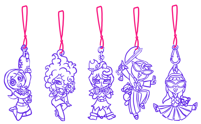 Previews of the acrylic charms, rewarded to pledges $30 and up!