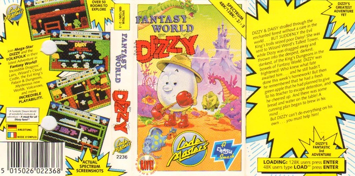 Sleeve from Fantasy World Dizzy (1989)