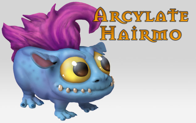 A plastic miniature of one of Days of Dawn's original creatures, the Hairmo, handpainted by a talented artist (here shown unpainted). Size about 8cm/3.15". Limited to 100 pieces and available exclusively to backers.