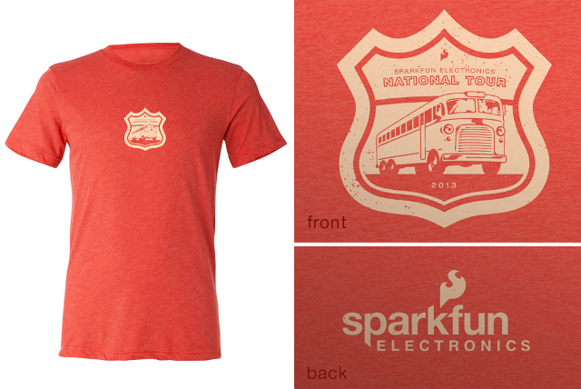 The SparkFun National Tour Commemorative T-Shirt