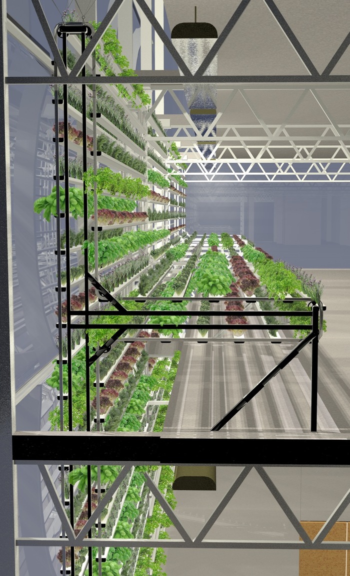 A rendering of the unique growing system