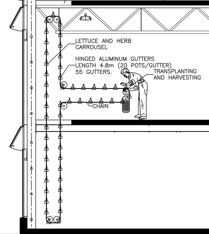 Drawing of rotating growing carousel