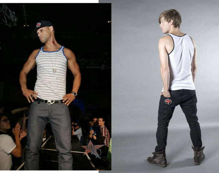 Skinny Jeans, Men's/Women's (colors:red,gray,blue,white,black) sizes: 22-34 // Tank Top, Men's (assortment of colors on availability) sizes: S-XL