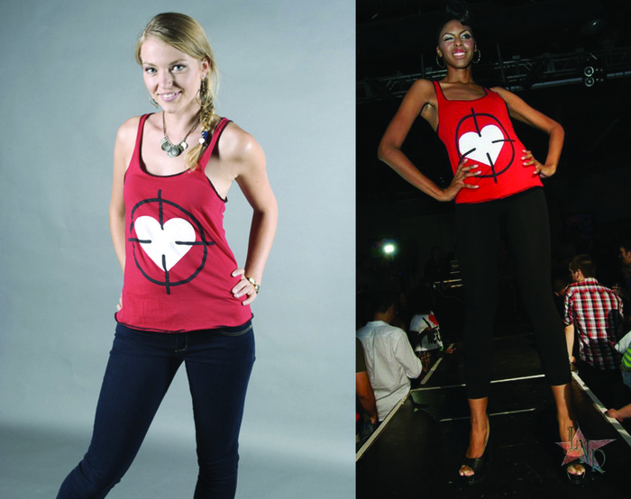 Heart Scope Tank Top, Women's (colors:red,purple,white,black) sizes: XS-XL