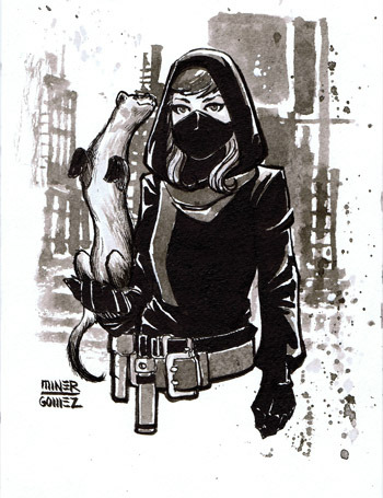 Jeanette Mink Liberation 11 x 17 Print Artwork by Joel Gomez - acid-free cotton paper, edition of 50pcs signed by Matt Miner and Joel Gomez