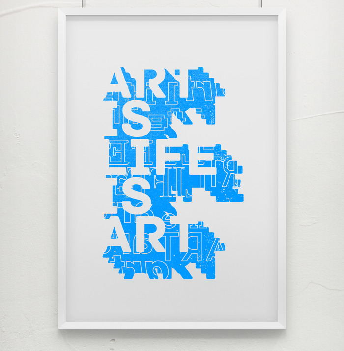 "Art is Life is Art" by ECA Director Courtney Stubbert, Print pulled by Threadbare Press, 11x14, Unframed