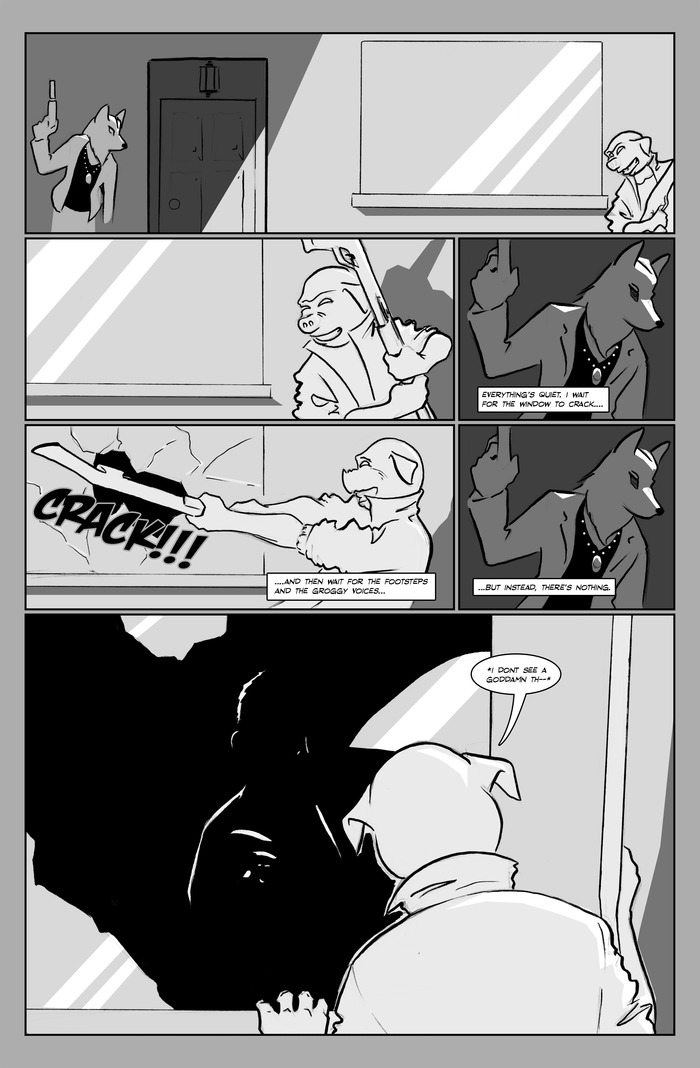 Sample Panel - Drawn by artist Daniel Hooker (Final book will be in color)