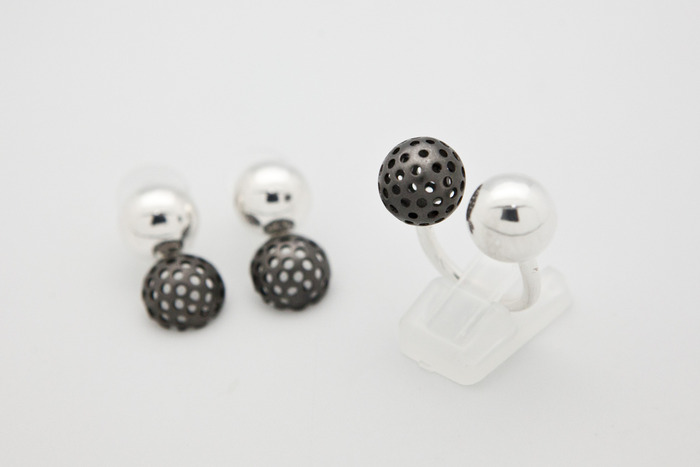 Earrings-Ring Set: "Luminous Space"