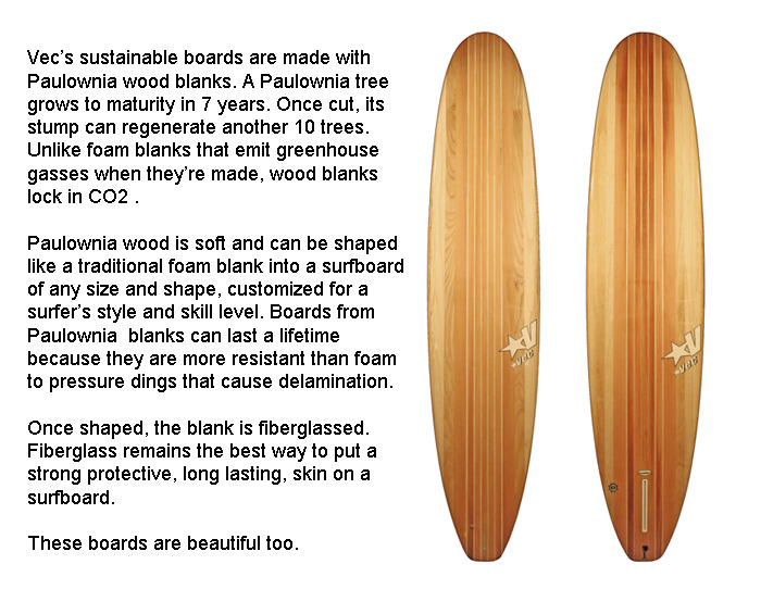 Paulownia wood surfboards from Shawn Vecchione