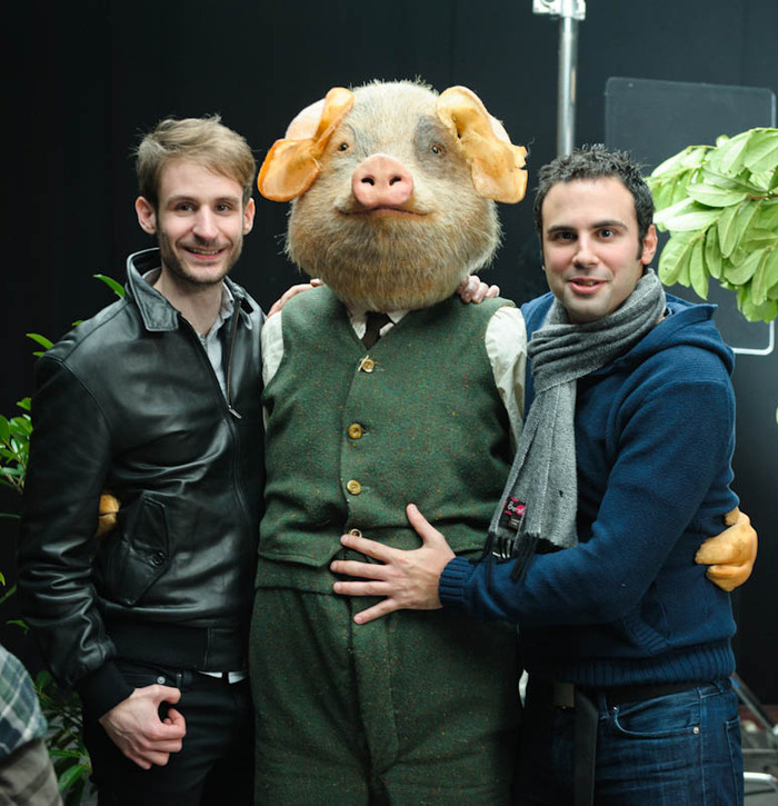 Matt (Left), Mark (Right), Piggy in the middle.