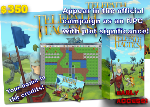 At $350, you will not only be an NPC, but you will have a dramatic scene with plot significance! (We'll work with you to decide the circumstances: death, romance, a narrow escape, etc.)At $400, you will not only be an NPC, but you will have a dramatic sce