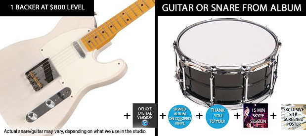 choose the signed guitar or snare we used on the record!