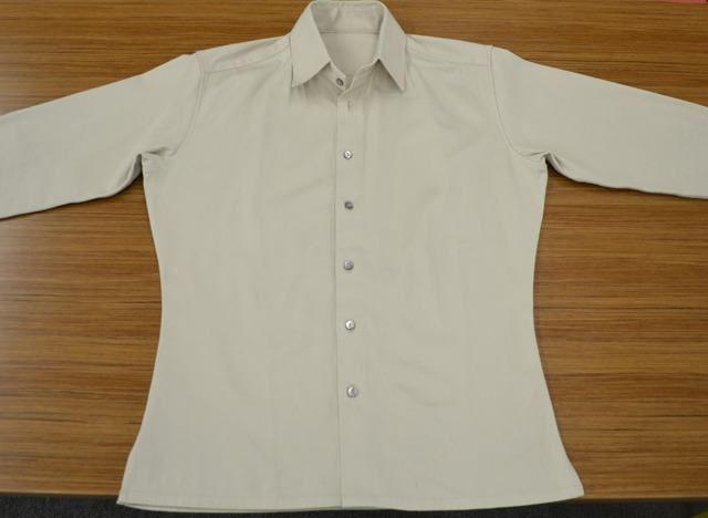 Actual taper in shirt when laid flat.