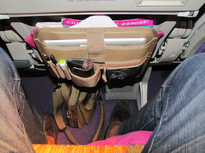 Tall guy in the seat! Nothing fancy here, just good old Economy!