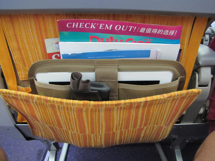 On a rare ocassion you find a seat pocket that is loose. Simply place the caddy inside it which still keeps your stuff organized.