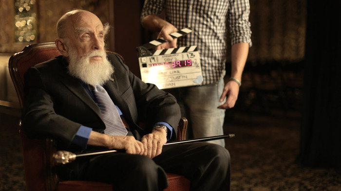 The Amazing Randi on set at The Magic Castle in Los Angeles.