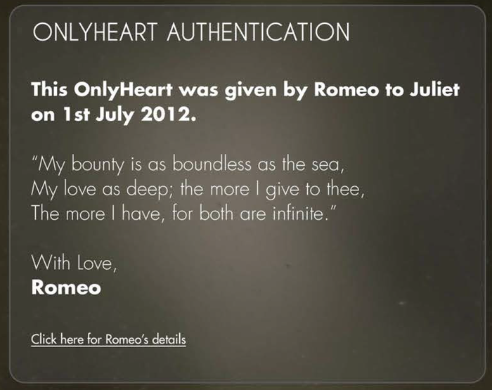 OnlyHeart Authentication Page