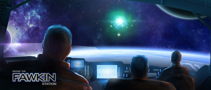 Station bridge view concept for intro cinematic.