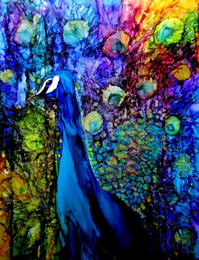 Peacock II, original 20" x 26"