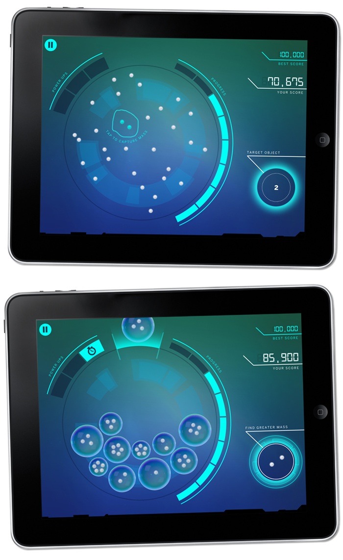 Mass and volume game screens