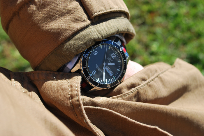 Heritage Watch with our Americana Striped Canvas Band