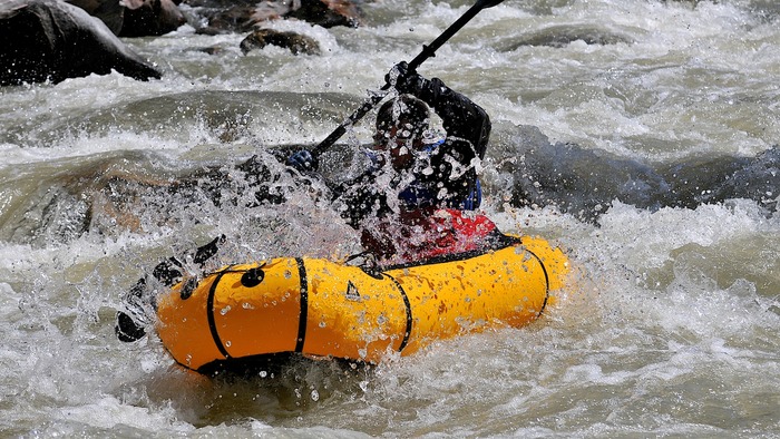 Completing the Learn to Packraft! Video Course Series will give you the tools you need to navigate complex and technical whitewater, such as the famous Mad Mile of the Gallatin River. Here, Ryan Jordan paddles through the House Rock Rapid.