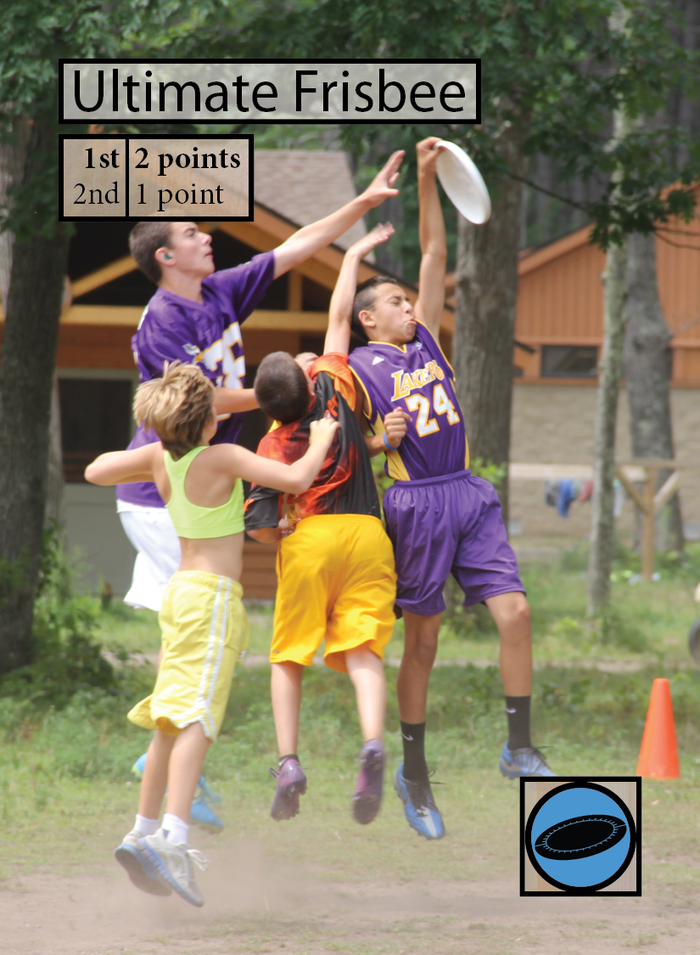 This is the Ultimate Frisbee Rotation event. That symbol in the bottom-right corner means that any staff member with the Ultimate skill gets a +2 Ruach bonus at this event!