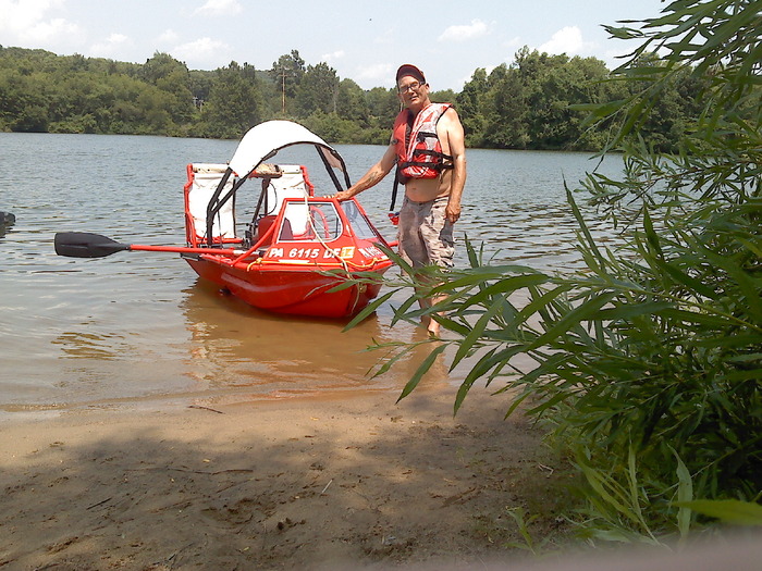Me during rag top test day at Moraine State Park, Pa. The windshield and this style canopy will be an accessory !