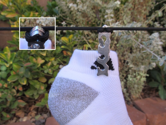 Improvised clothes pin.