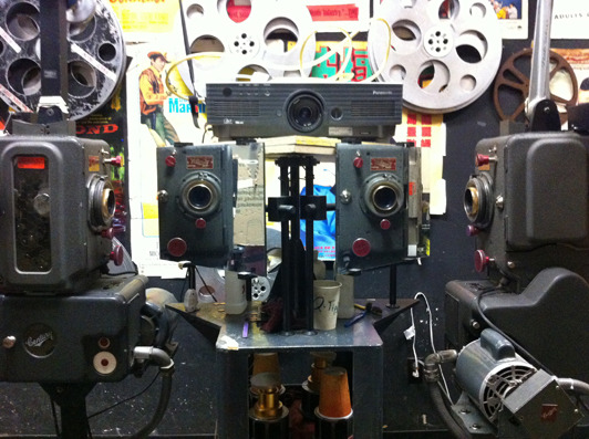 Our rare, rear-screen 35mm projector