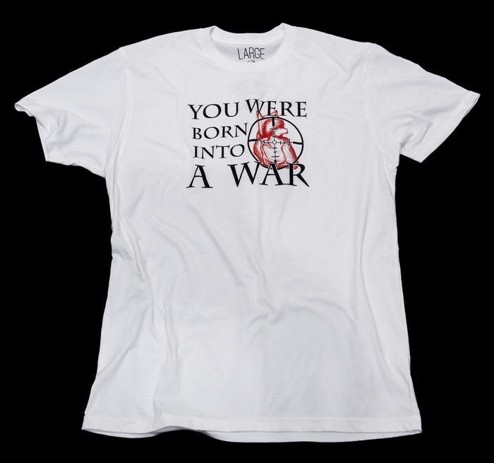 Born Into War - Shirt inspiration: Ephesians 6:12 - Shirt text "You were born into a war"