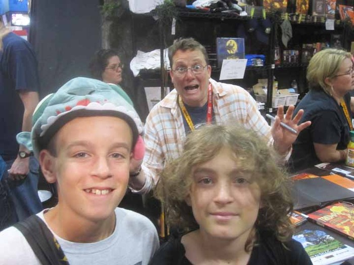Josh & Harrison with Weta's Sir Richard Taylor (The Hobbit movie)