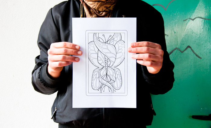 Handmade ink drawing of Primary Intùitis
